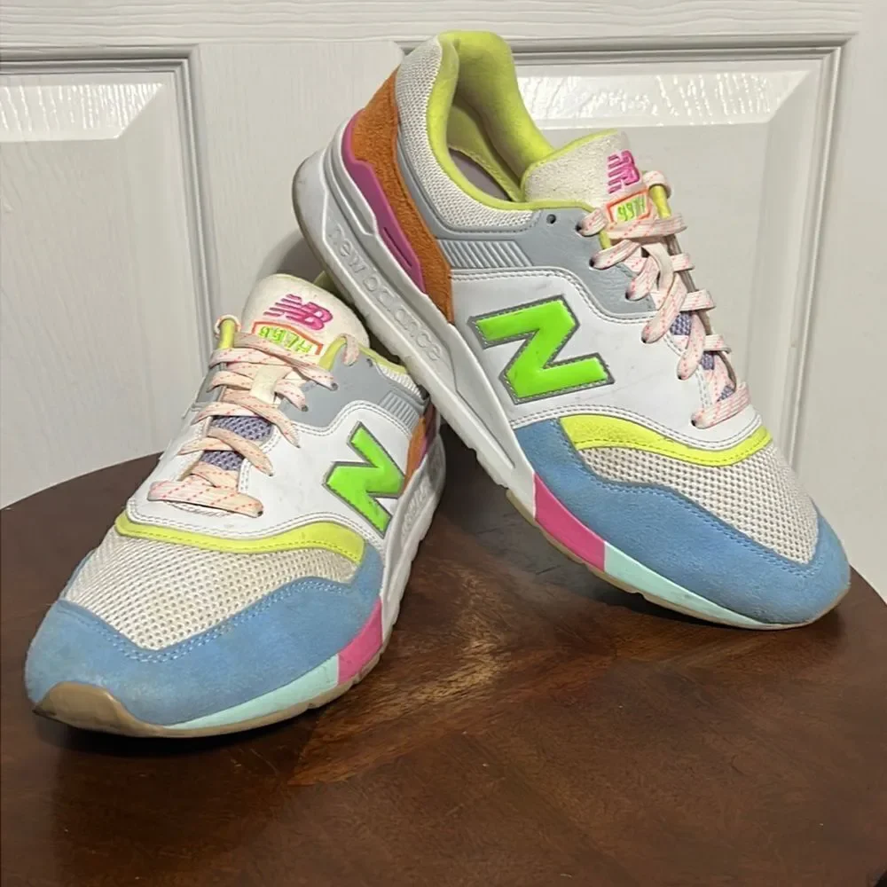 NEW BALANCE 997H Sneakers WHITE PASTEL MULTI Women 11 - EXCELLENT - Rare!